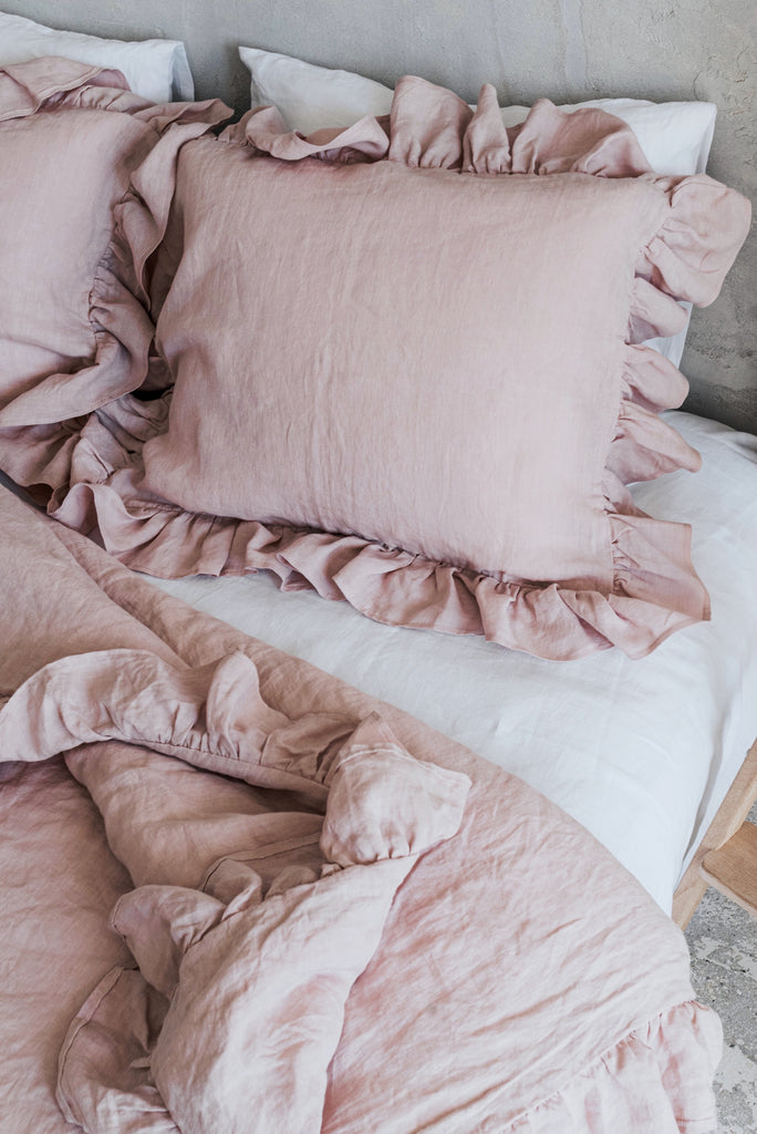 Pink Ruffle Bedding Set Back 2 Linen Back2Linen