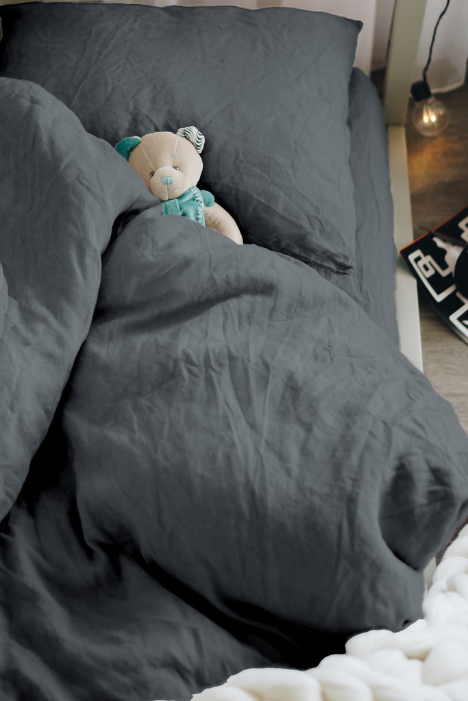 Toddler Bedding Duvet Cover Basic Kids Duvet Cover Basic Kids Pillowcase Dark Grey