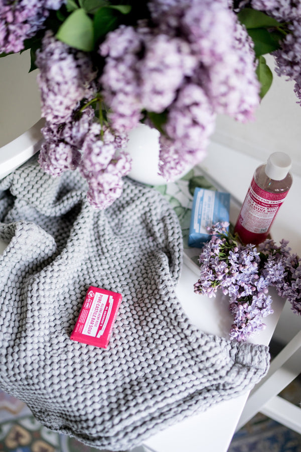 Waffle Towels Linen Bath Towels Light Grey